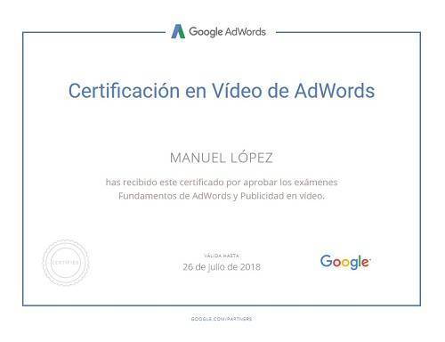 Google Adwords Video Certificate