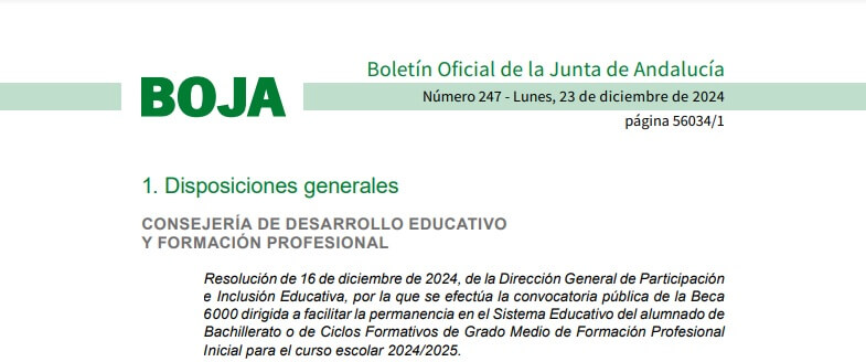 beca 6000 de la junta de andalucia curso 2024-2025