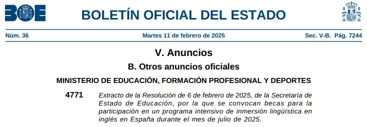 becas mec programa de inmersion linguistica en ingles 2025