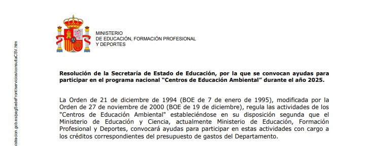 centros de educacion ambiental 2025