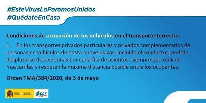 condiciones de ocupacion de vehiculos privados