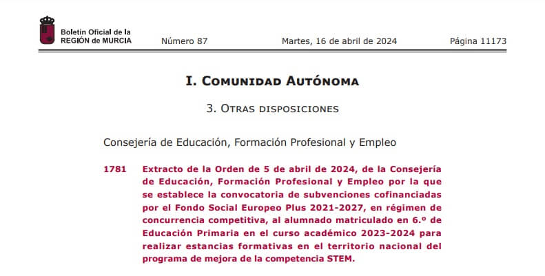 convocatoria campamentos murcia 2024