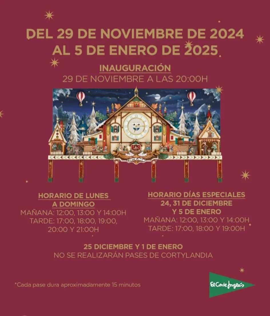 horarios cortylandia 2024 2025